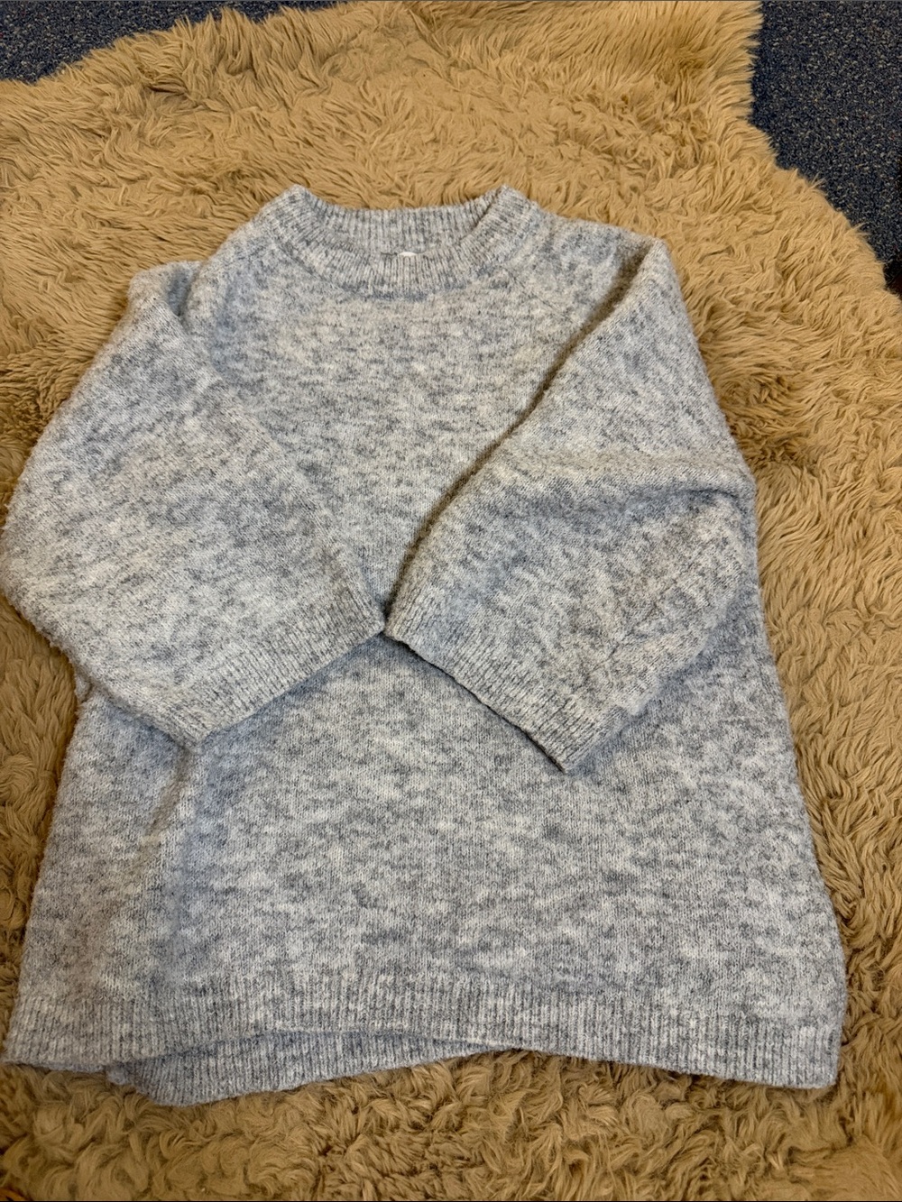 Topshop Light Gray Marled Crewneck Sweater